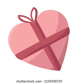 Icono de regalo de forma de corazón aislado Vector