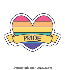 Isolated heart shape with lgbt colors pride icon Vector