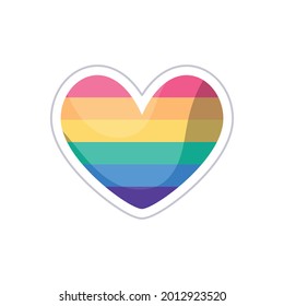 Isolated heart shape with lgbt colors pride icon Vector