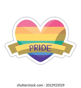 Isolated heart shape with lgbt colors pride icon Vector