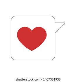 Isolated heart shape on a bubble chat - Vector