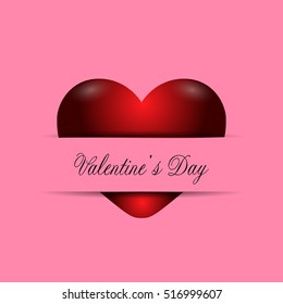 Isolated heart shape on a colored background, Valentine day vector illustration