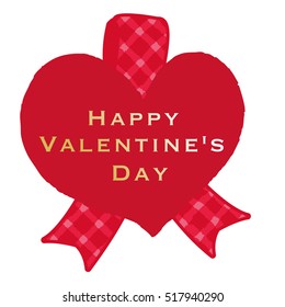 Isolated heart shape with a ribbon, Valentine day vector illustration
