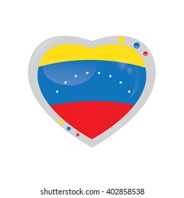 Isolated heart shape with the venezuelan flag on a white background