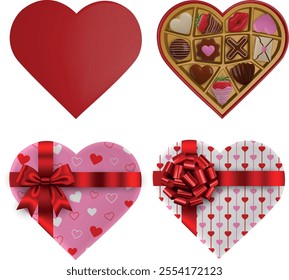 isolated heart shaped chocolate box. valentine's day chocolate box