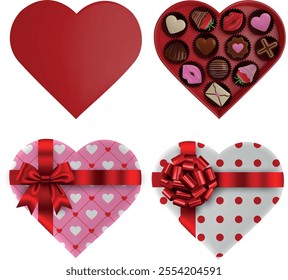 isolated heart shaped chocolate box. valentine's day chocolate box