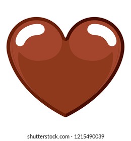 Isolated heart shaped chocolate marshmallow icon. Vector illustration design