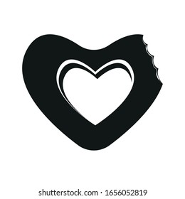 Isolated heart shaped chocolate. Valentines day - Vector illustration