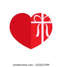 Isolated heart shaped present. Vector illustration design