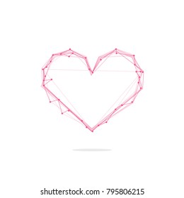 isolated heart symbol outline with dot structure vector design