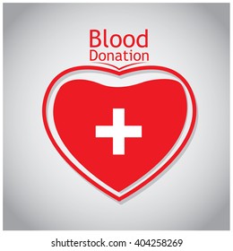 Isolated heart with text and a cross shape on a colored background