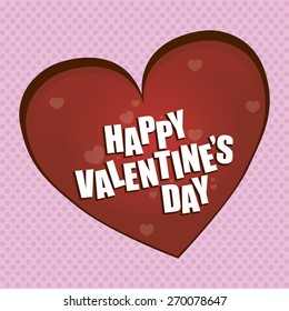 Isolated heart with text on a textured background. Vector illustration