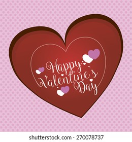 Isolated heart with text on a textured background. Vector illustration