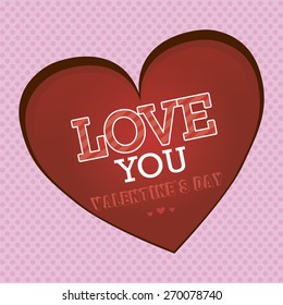 Isolated heart with text on a textured background. Vector illustration