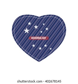 Isolated heart with texture, text and stars on a white background