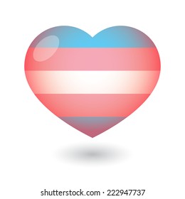  Isolated heart with a transgender pride flag