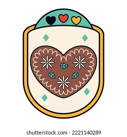 Isolated heart wood oktoberfest vector illustration