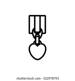 Isolated heart zip design