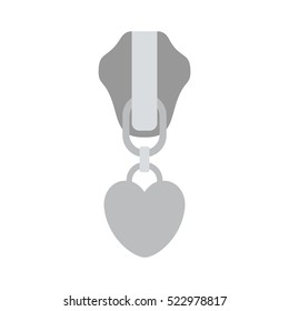 Isolated heart zip design