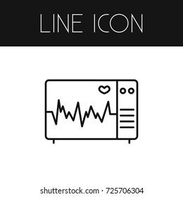 Isolated Heartbeat Outline. Cardiogram Vector Element Can Be Used For Cardiogram, Monitor, Heartbeat Design Concept.