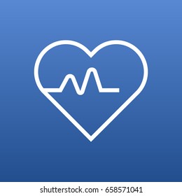 Isolated Heartbeat Outline Symbol On Clean Background. Vector Pulse  Element In Trendy Style.