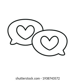 Corazones aislados en una charla de burbujas -Vector