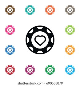 Isolated Hearts Icon. Currency Vector Element Can Be Used For Currency, Hearts, Chips Design Concept.
