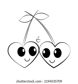 Isolated hearts kawaii tatoo vector illustration