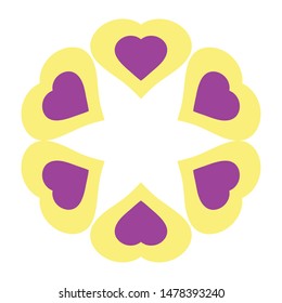 Isolated hearts round design, vector illustration