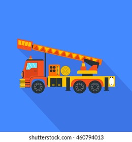 Isolated heavy construction transport on white background vector illustration, transportation icon