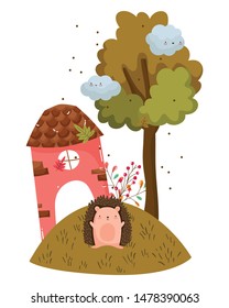 Isolated hedgehog cartoon vector design