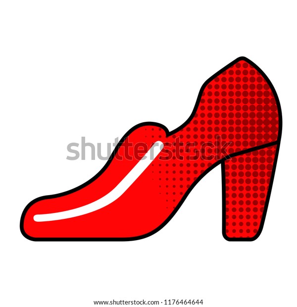 Isolated Heeled Shoe Icon Comic Pop Stock Vektorgrafik Lizenzfrei 1176464644
