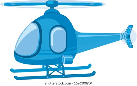 Isolated helicopter in blue color illustration