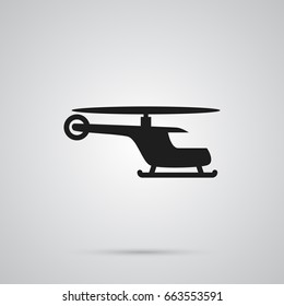 Isolated Helicopter Icon Symbol On Clean Background. Vector Chopper Element In Trendy Style.