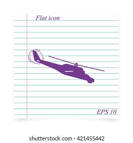 Isolated helicopter illustration.