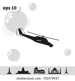 Isolated helicopter illustration.