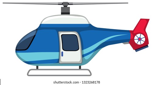 Un helicóptero aislado sobre la ilustración de fondo blanco