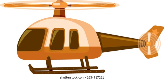 Isolated helicopter in orange color illustration