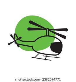 Isolated helicopter outline icon Vector illustration