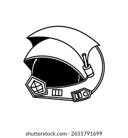 Isolated helmet illustration design vector with black and white color. Sport helmet line art