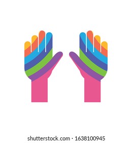 Isolated help hands, flat style icon vector illustration design vector illustration design