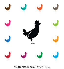 Isolated Hen Icon. Cockerel Vector Element Can Be Used For Chicken, Hen, Bird Design Concept.