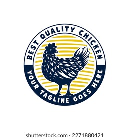 isolated hen logo. chicken poultry logo design template