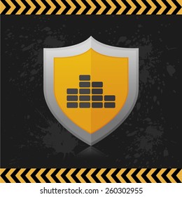 an isolated heraldry shield with an icon on a grunge background