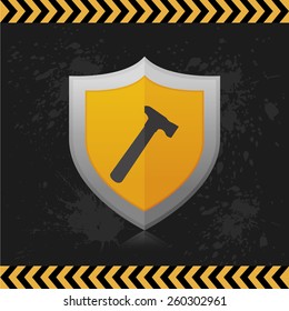 an isolated heraldry shield with an icon on a grunge background