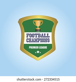 Isolated heraldry shield with a trophy and text. Vector illustration