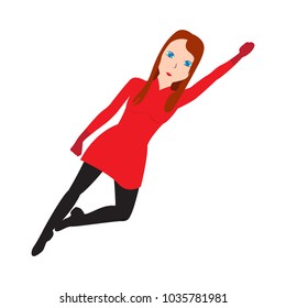Isolated heroine cartoon character