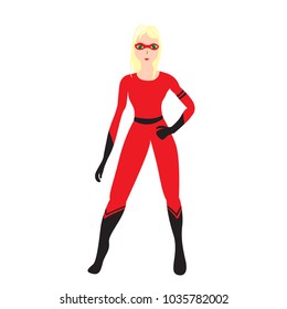 Isolated heroine cartoon character