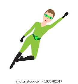 Isolated heroine cartoon character