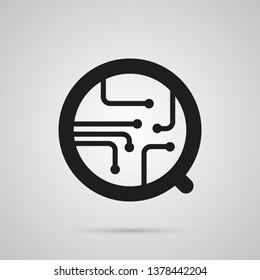 Isolated high tech icon symbol on clean background. Vector technology element in trendy style.